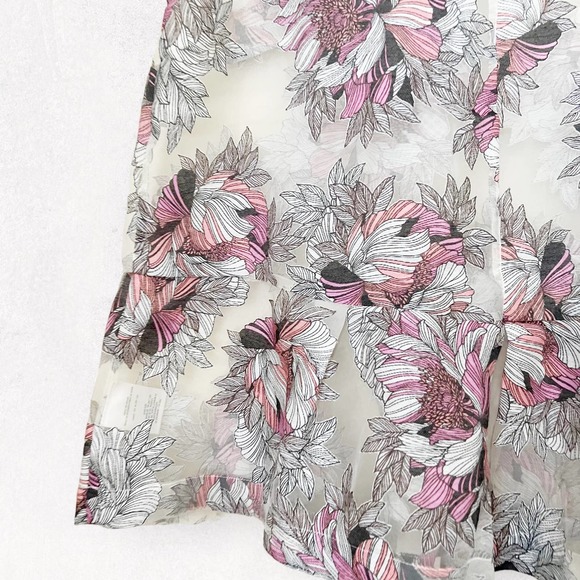 Moulinette Soeurs Sheer Floral Blouse - Red and Cream - Picture 6 of 8